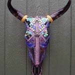 Labradorite Bindi Cow Skull Mosaic