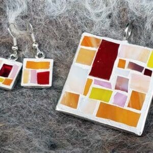 Mosaic Pendant and Mosaic Earrings